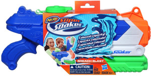 Nerf SuperSoaker Breach Water Blaster, 1.4ltr Water Tank, Branded Holi Pichkari Water Gun