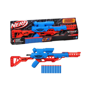 Nerf Alpha Strike Wolf LR-1 Blaster with Targeting Scope ,12 Official Elite Darts ,Breech Load, Pump Action, Easy Load-Prime-Fire Guns & Darts
