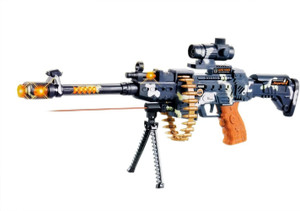 ZUNBELLA Musical Army Style Toy for Kids with Music, Lights & Laser Guns Darts & Plastic Bullets