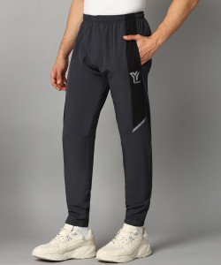 YUNEK Solid Men Grey Track Pants