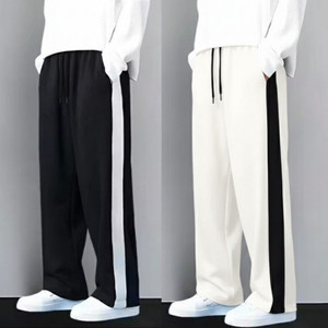 STITCHCOUNTER Colorblock Men Black, White Track Pants Pack of 2 - Image 5
