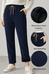 Chrome & Coral Regular Fit Women Dark Blue Trousers