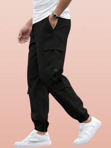 GIBBONTE Solid Men Black Track Pants
