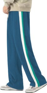 CULISH Striped Men Blue Track Pants