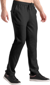 METRONAUT Solid Men Black Track Pants