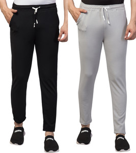 MK BROTHERS Solid Men Black, Grey Track Pants