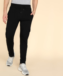 किल्नेर पुरुषों के लिए प्रिंटेड काला ट्रैक पैंट