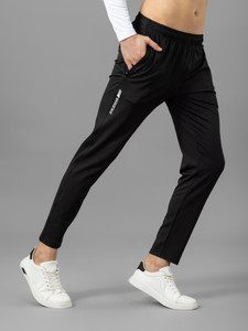 DRIZONE Solid Men Black Track Pants