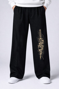 JUGULAR Men Black Printed Track Pants - Image 4