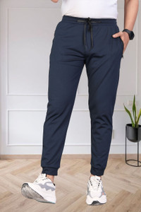 DivRa Clothing Solid Men Dark Blue Track Pants