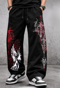 ZEN1FASHION Printed Men Black Track Pants