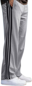 UNITILO Striped Men Grey Track Pants