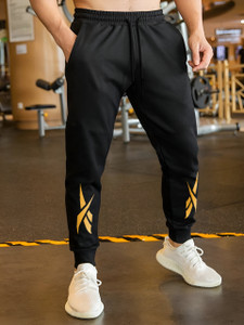 VCANEE Solid Men Black Track Pants