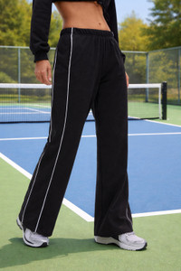 DL Fashion Solid Women Black Track Pants