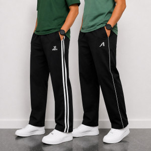 Akrasia Striped Black Track Pants Pack of 2 - Image 6