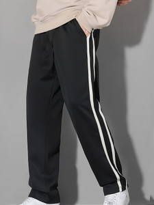 Dockstreet Striped Men White Track Pants