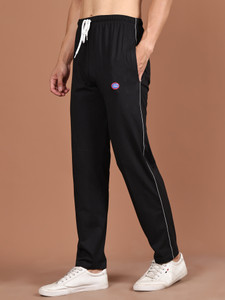 MACK JONNEY Solid Men Black Track Pants