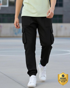 BEWAKOOF Solid Men Black Track Pants