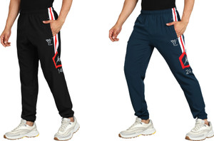 YUNEK Solid Men Black, Blue Track Pants