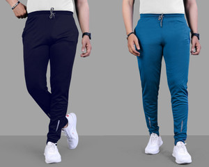 Suzaro Solid Men Blue, Dark Blue Track Pants