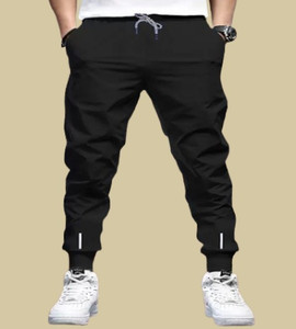 Reya Solid Men Black Track Pants