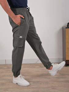 BEYOUNG Solid Men Grey Track Pants