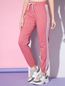 BuyNewTrend Striped Women Pink Track Pants