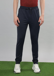 Force NXT Premium Polyster Regular Trackpants, S Solid Men Blue Track Pants