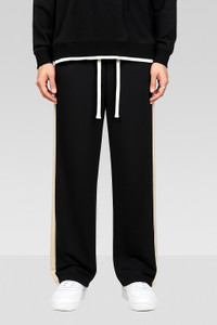 NFTRENDLYY Solid Men Black Track Pants