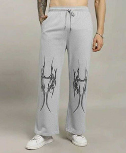 MUT Fashion Graphic Print Men Grey Track Pants