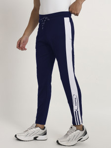 Proxima Striped Men Dark Blue Track Pants