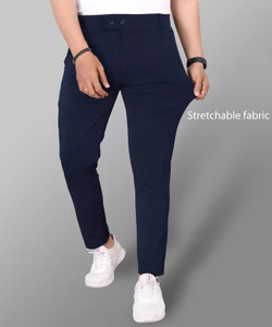 KAJARU Regular Fit Men Dark Blue Trousers