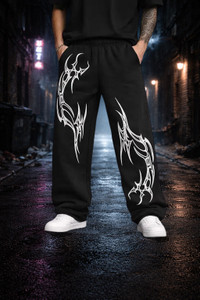Boxman Printed Men Black Track Pants