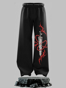 Wayup Graphic Print Men Black Track Pants - Image 6