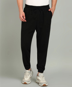 Alan Jones Solid Men Black Track Pants