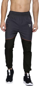 YUNEK Colorblock Men Black, Grey Track Pants