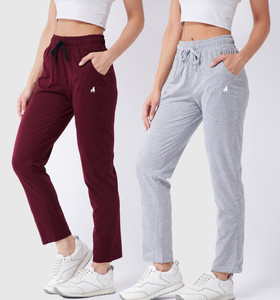 Modeve Solid Women Maroon, Grey Track Pants