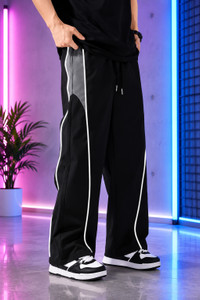 KISURA Colorblock Men Black Track Pants - Image 5