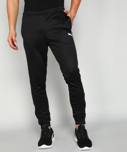 प्यूमा teamRISE Poly Training Pants पुरुषों के लिए सॉलिड काला ट्रैक पैंट