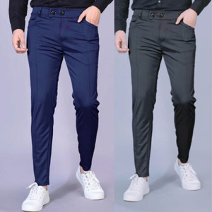 Anshulgarments Regular Fit Men Blue, Black Trousers