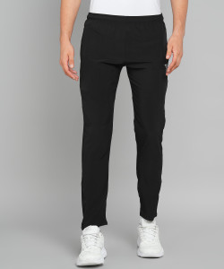 YUNEK Solid Men Black Track Pants
