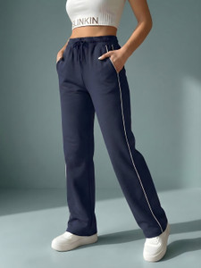 BLINKIN Solid Women Dark Blue Track Pants