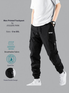 Joggers Park Striped Men Black Track Pants