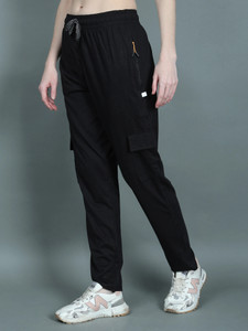 DYWER Solid Women Black Track Pants