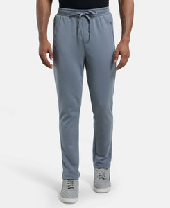 JOCKEY AM44 Super Combed Cotton Rich Pique Solid Men Grey Track Pants