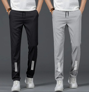 RUSKSUN Printed Men Black, Grey Track Pants