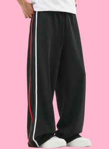 coastal clothier Striped Men Black Track Pants