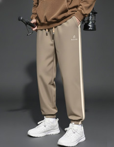 हफ्ट्रकज़वियर पुरुषों के लिए धारीदार भूरा ट्रैक पैंट