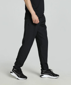 PUMA Mens CR Woven Pants I Solid, Printed Men Black Track Pants