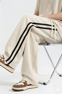 NFTrenzify Striped Men Beige Track Pants